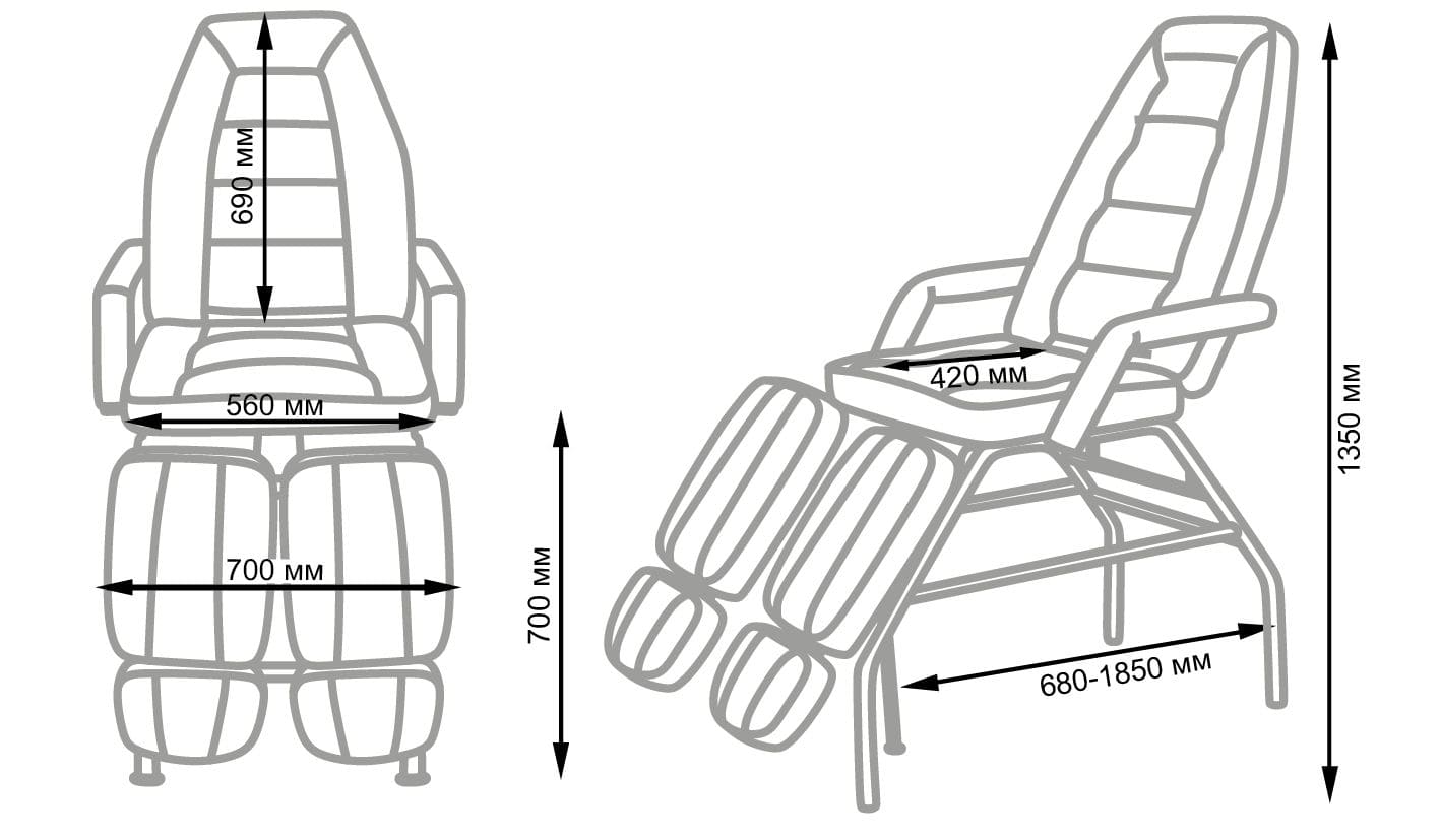 Педикюрное кресло СП Люкс с поддоном - фото 6